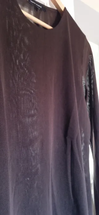 Blusa Malla Transparente Manga Larga Marrón 