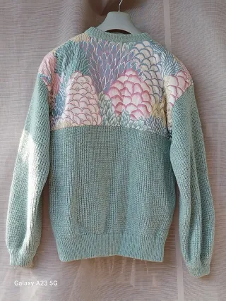 Cardigan donna mistolana verde e rosa