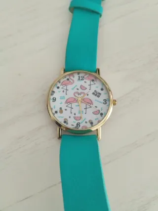 Reloj con estampado de flamencos