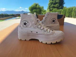 Converse plataforma blancas