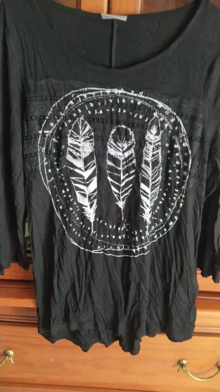 Camiseta Vero Moda Estampado Plumas Talla S