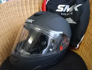 Casco Moto modular SMK GULLWING-S01 negro Talla L