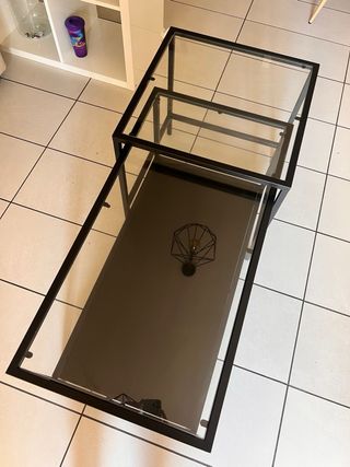 Mesa Centro Cristal y Metal Ikea