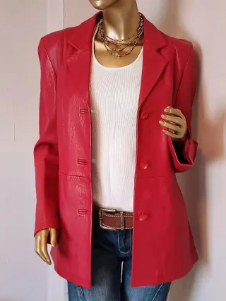 Chaqueta Piel Sweet Lemon Roja Talla M