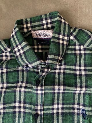 Camisa British Cotton cuadros verde