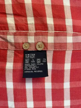 Camisa Tommy Hilfiger cuadros rojo y blanco
