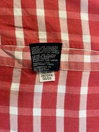 Camisa Tommy Hilfiger cuadros rojo y blanco