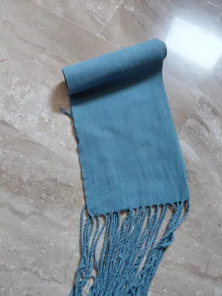 Faja azul con flecos