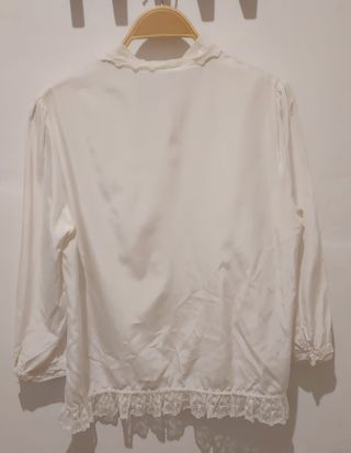 Blusa Crema Encaje Purificación García Talla 44