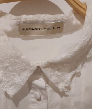 Blusa Crema Encaje Purificación García Talla 44