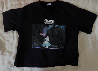 T-shirt algodão Alice in Wonderland Disney Preta
