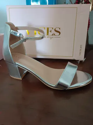 SANDALIAS TACON FIESTA PLATEADOS