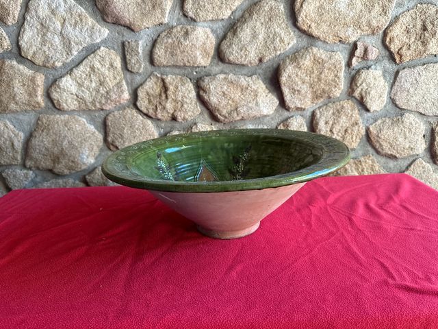 Fuente cerámica grande verde