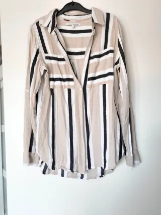 Camiseta Next Petite Rayas Beige/Negro Talla XS