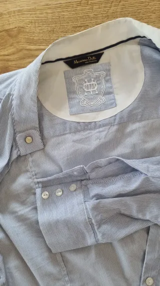 Camisa Massimo Dutti Rayas Azul Talla S