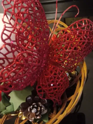 Cesta Decorativa Vela Navidad