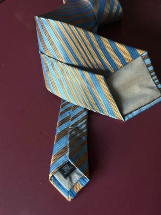 Corbata Rayas Azul y Marrón
