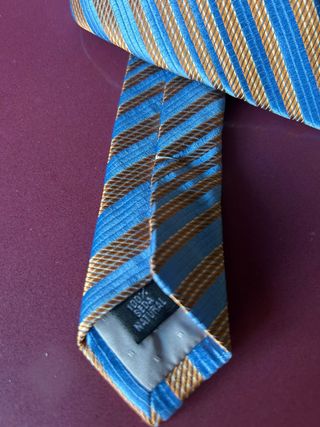 Corbata Rayas Azul y Marrón