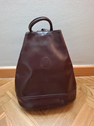 Bolso mochila piel marrón