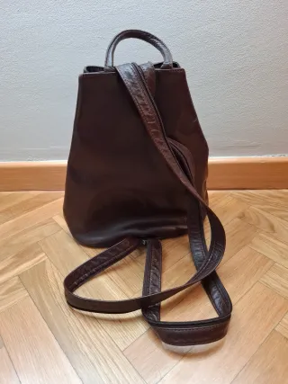 Bolso mochila piel marrón