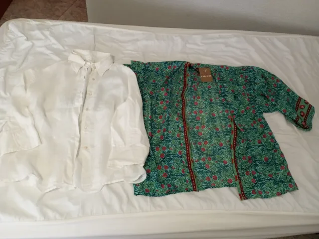 Lote Camisa Blanca y Caftán Verde Nuevo