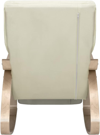 Sedia a Dondolo in Legno di Betulla con Rivestimen