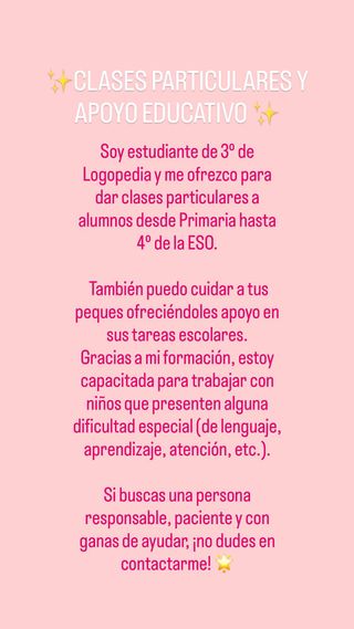 CLASES PARTICULARES Y APOYO EDUCATIVO (Málaga)