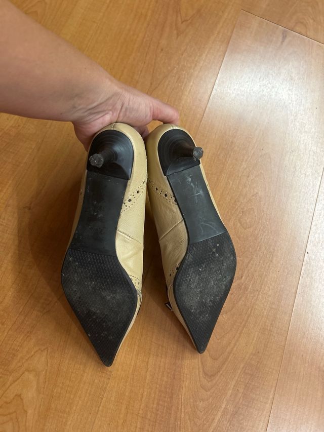 Sapatos Zara Salto Bege Tamanho 37