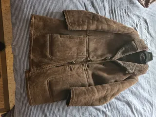 Chaquetón de cuero vintage marrón