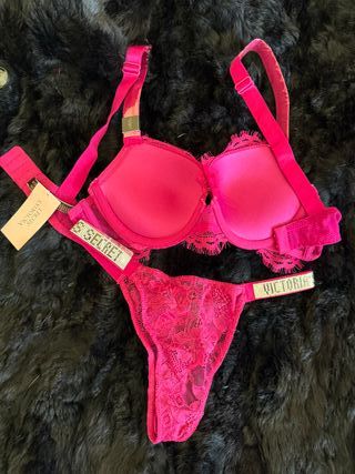 Conjunto Lenceria Victoria's Secret Rosa