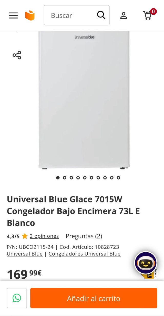 Congelador Universalblue Glace 7015W