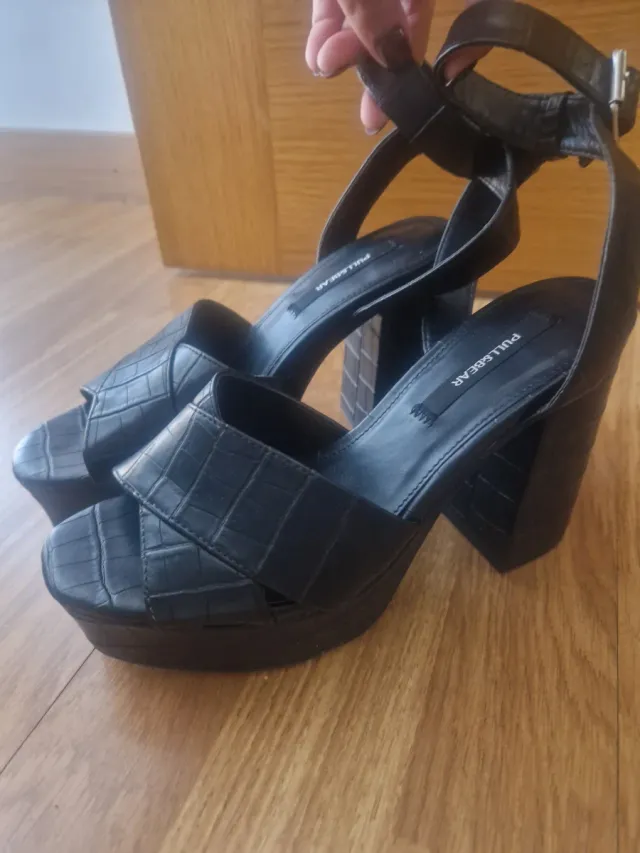 Zapatos Pull&Bear negros tacón plataforma