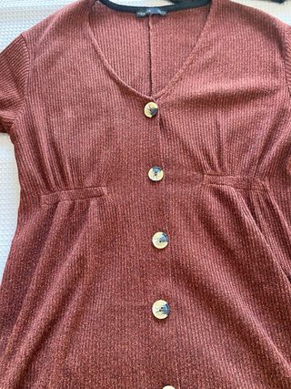 Vestido midi color teja 