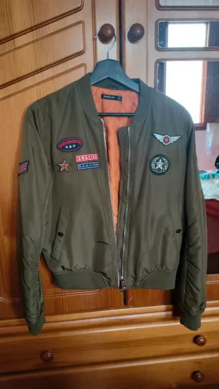 Chaqueta Bomber Aviador Verde Militar Interior Nar