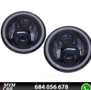 Faros delanteros Led Angel Eyes DRL Black para Jee