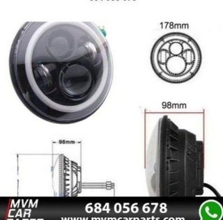 Faros delanteros Led Angel Eyes DRL Black para Jee