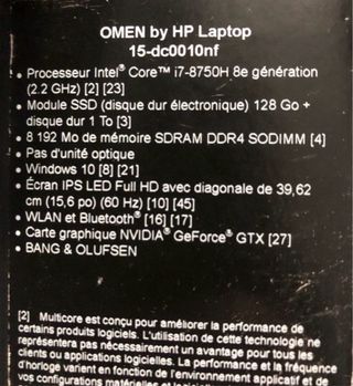 HP OMEN 15 - Piezas/Componentes