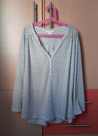 Blusa blanca estampada mujer