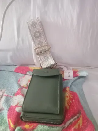 Bolso monedero móvil ALE HOP verde oliva