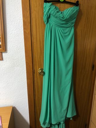 Vestido largo Pronovias verde talla 38
