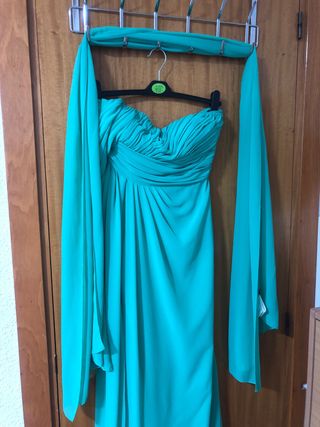 Vestido largo Pronovias verde talla 38