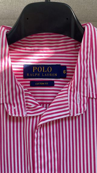 Camisa Polo Ralph Lauren Rayas Rosas Mujer