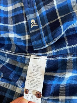Camisa Scalpers cuadros azul talla 38