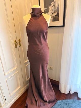 Vestido largo Zara color granate