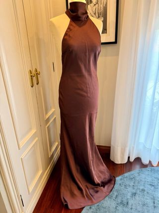 Vestido largo Zara color granate