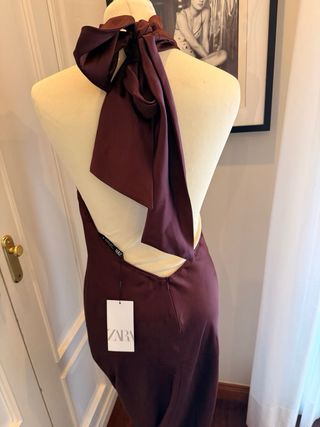 Vestido largo Zara color granate