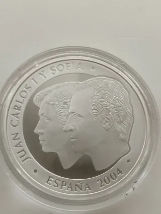 Moneda 10 Euros Plata Felipe y Letizia 2004