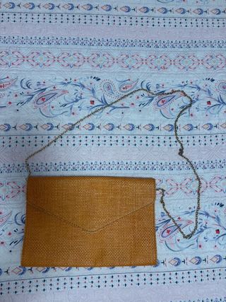 Bolso cartera evento naranja tejido