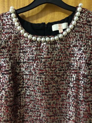 Vestido tweed perlas talla M