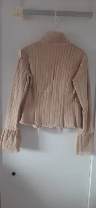 Chaqueta de piel beige